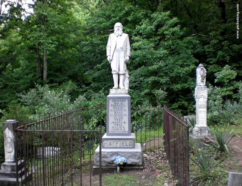 Statue and pedestal at grave of Devil Anse Hatfield - pickndawg